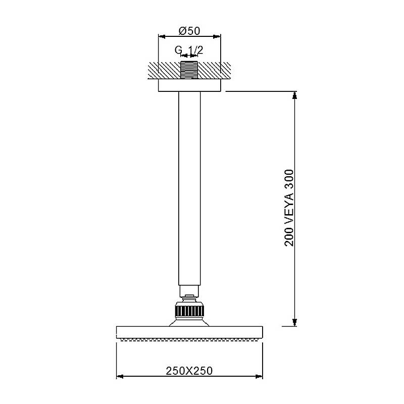 Newarc ABS Corner Tavandan Ayarlı Duş Başlığı 470532ABS - 2