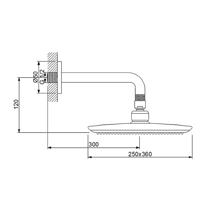 Newarc ABS Power Duvardan Ayarlı Duş Başlığı 470582 - 2