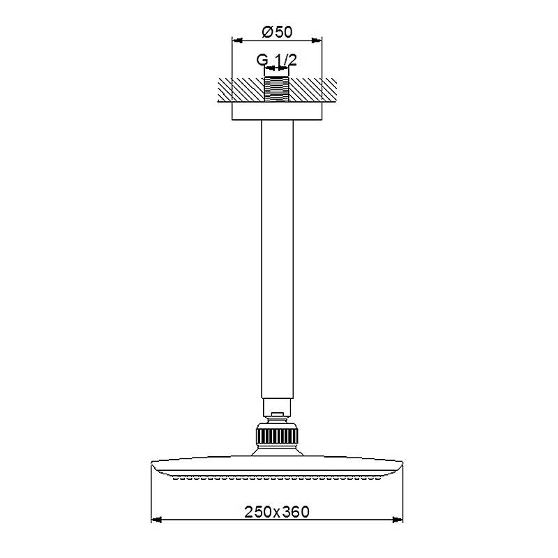 Newarc ABS Power Tavandan Ayarlı Duş Başlığı 470581 - 2