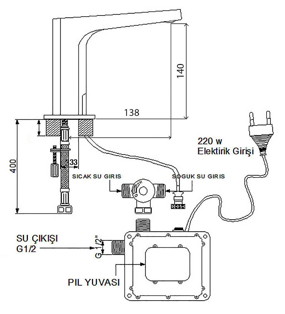 Newarc Aqua Fotoselli Lavabo Bataryası 517523 - 2