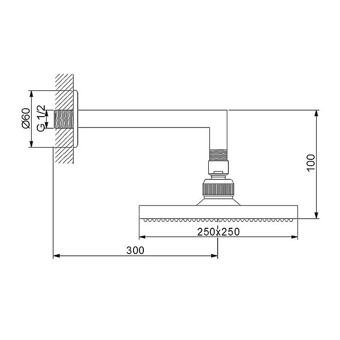 Newarc Corner Duvardan Ayarlı Duş Başlığı-Krom Metal 470531 - 2