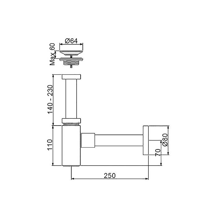 Newarc Corner Lavabo Sifonu Altın 760521G - 2