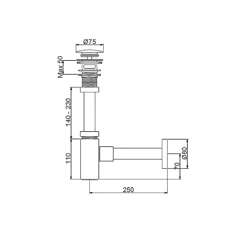 Newarc Corner Lavabo Sifonu Altın 760523G - 2