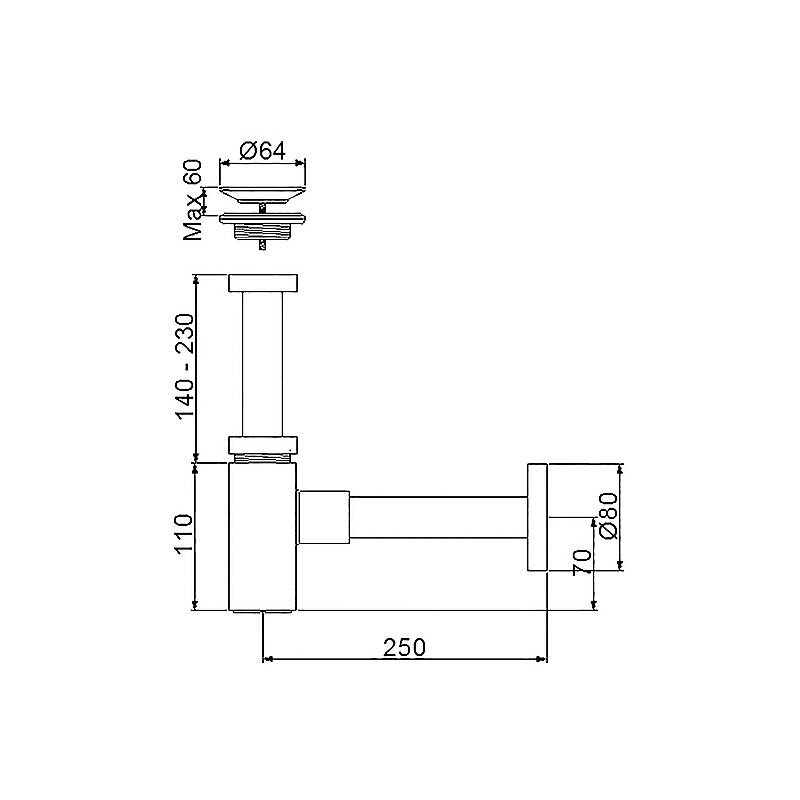 Newarc Corner Lavabo Sifonu Siyah 760521B - 2