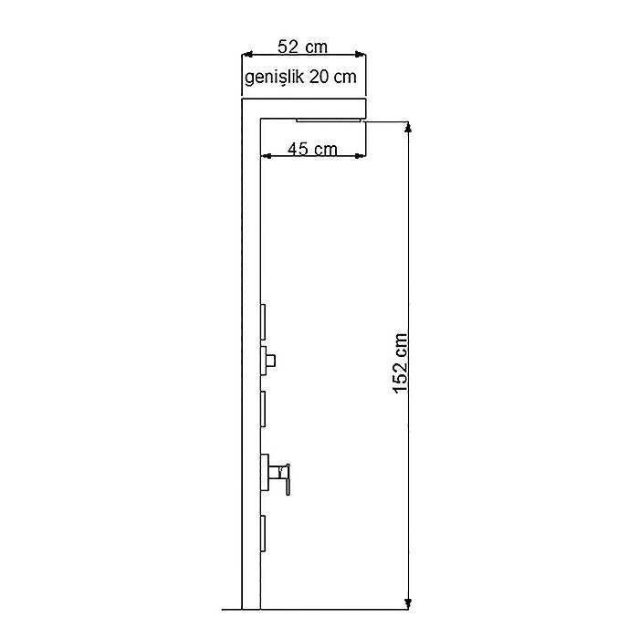Newarc Idea Duş Paneli-Siyah - 440492 - 2
