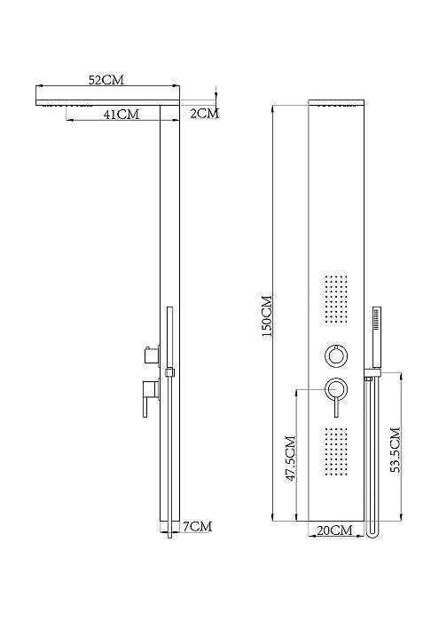 Newarc Idea Gagalı Duş Paneli-Altın 440498G - 2