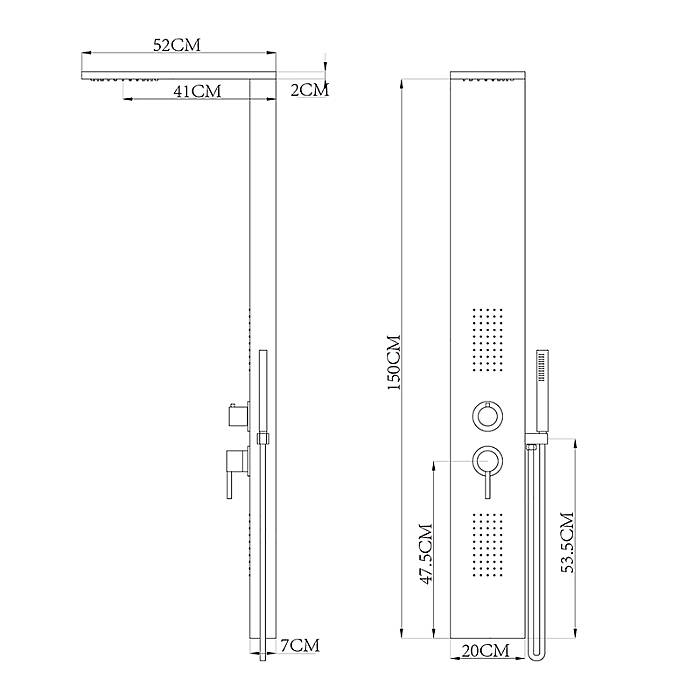 Newarc Idea Gagalı Duş Paneli-Parlak Bakır 440496G - 2