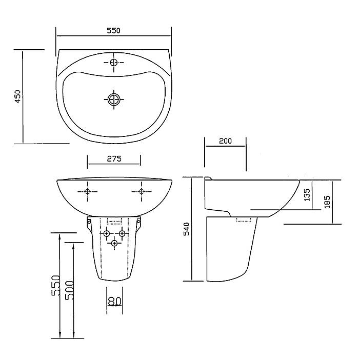 Newarc Lavabo 2301 - Yarım ayak 2312 - 3