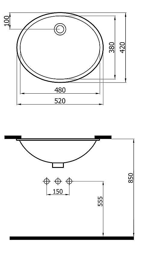 Newarc Lower Tezgah Altı Lavabo 2025 (HIL.L052) - 2