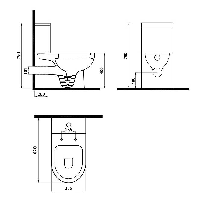 Newarc Modern Duvara Sıfır Klozet Set 3822-3831 (MOD.K022-MOD.R031) - 2