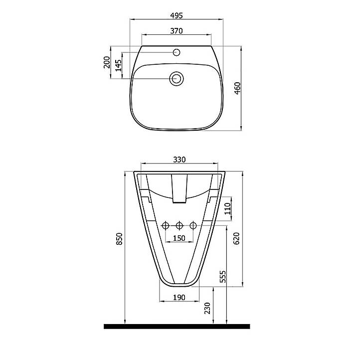 Newarc Mono Monoblok Lavabo 3818 (MOD.L050) - 2