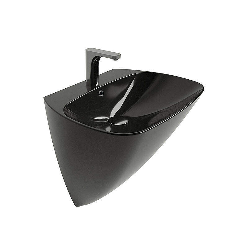 Newarc Mono Monoblok Lavabo Parlak Siyah 3818B - 1