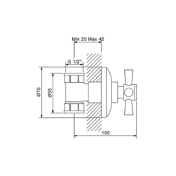 Newarc Plus Stop Valf Parlak Bakır 271632S - 2
