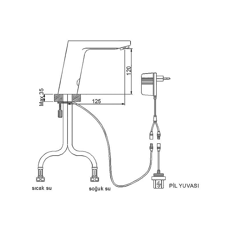 Newarc Power Fotoselli Lavabo Bataryası 513521 - 2