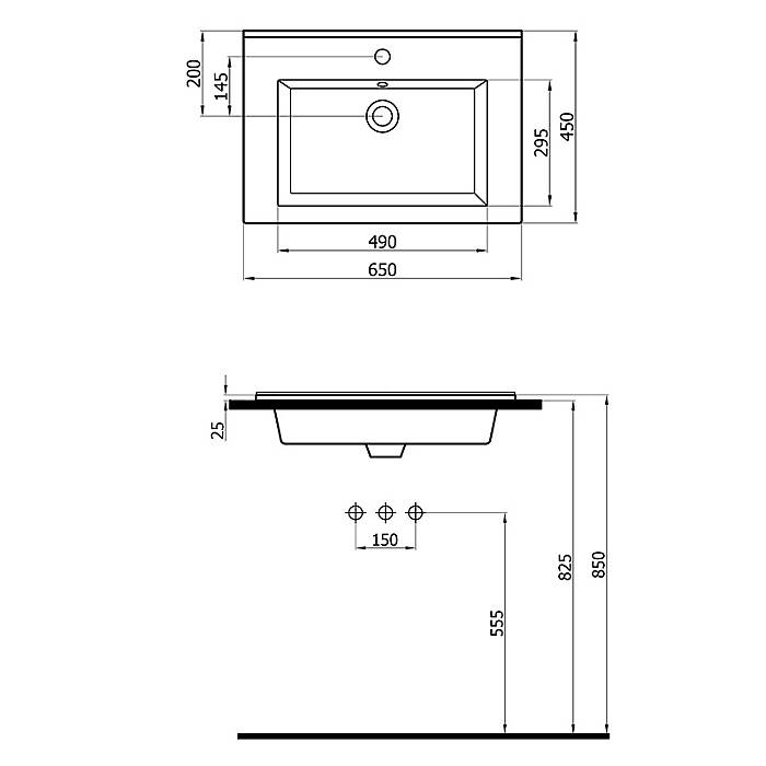 Newarc Silver Slim Lavabo 501065 (SLM.L065) - 2