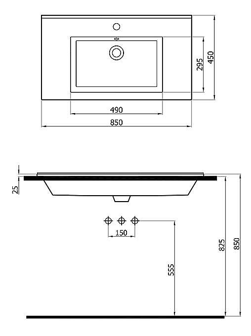 Newarc Silver Slim Lavabo 501085 (SLM.L085) - 2