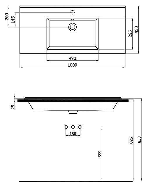 Newarc Silver Slim Lavabo 501100 (SLM.L100) - 2