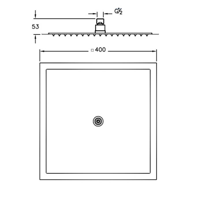 Newarc Slim Duş Başlığı 400x400 mm - 470537 - 2