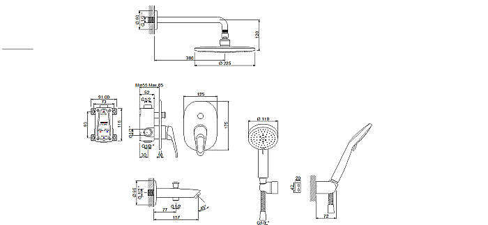 Newarc Smart Ankastre Banyo Bataryası Set 142137 - 2