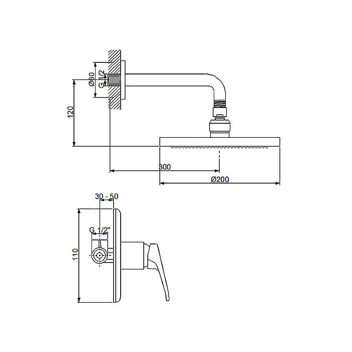 Newarc Smart Ankastre Duş Bataryası Set 142121S - 2