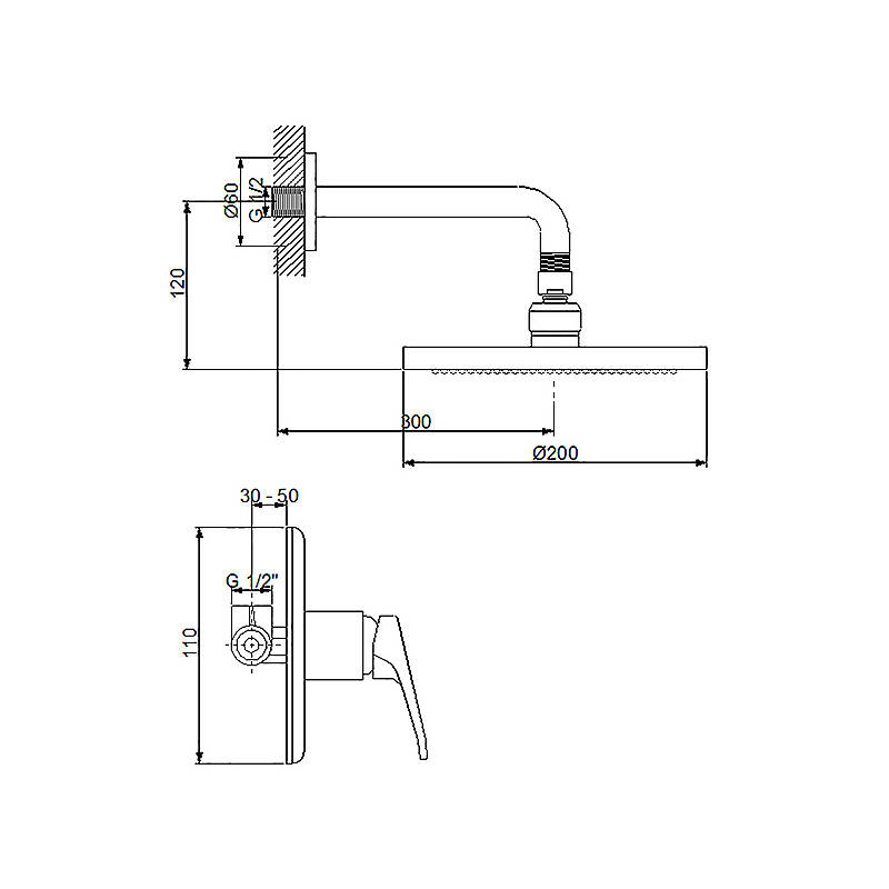 Newarc Smart Ankastre Duş Bataryası Set 142121S - 2