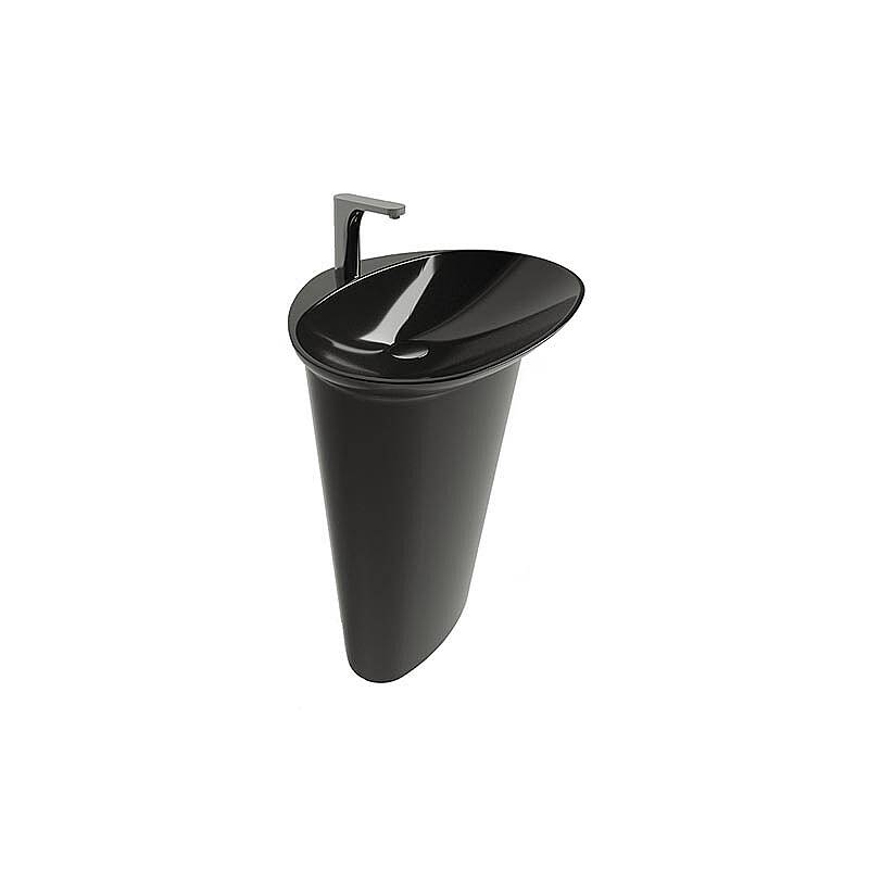 Newarc Stella Tabandan Lavabo Parlak Siyah STE.L.085B - 1