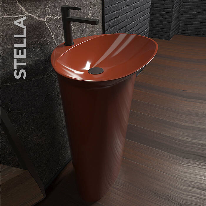 Newarc Stella Tabandan Lavabo Parlak Turuncu STE.L.085O - 3
