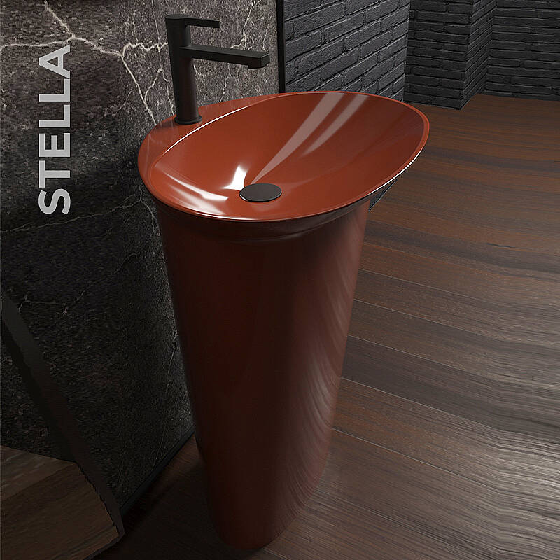 Newarc Stella Tabandan Lavabo Parlak Turuncu STE.L.085O - 3