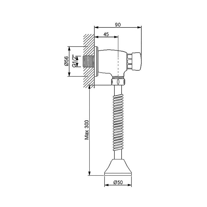 Newarc Tekno Yarı Zamanlı Pisuvar Musluğu 516006 - 2