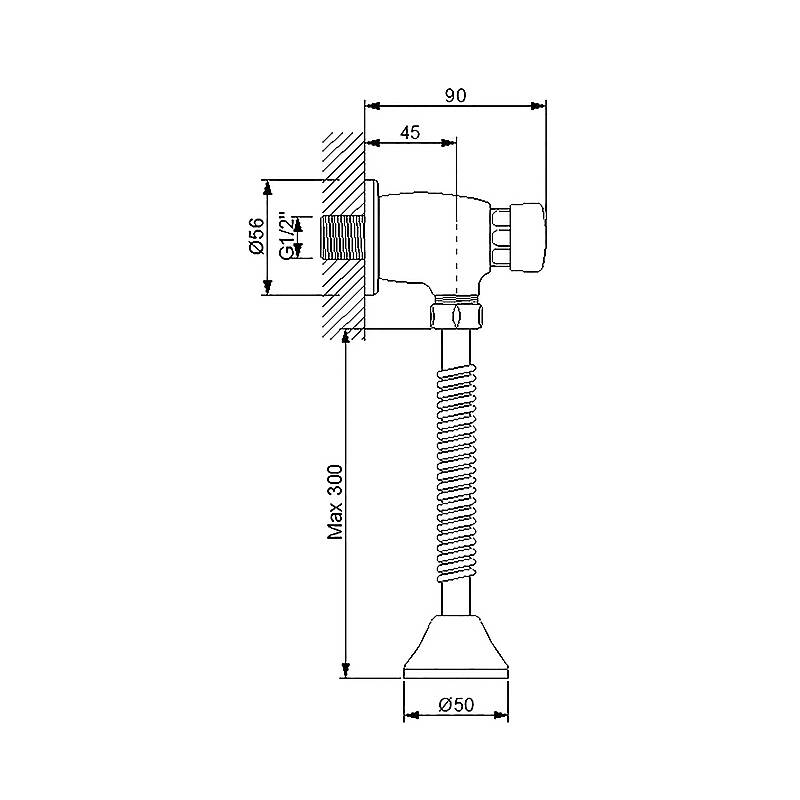 Newarc Tekno Yarı Zamanlı Pisuvar Musluğu 516006 - 2